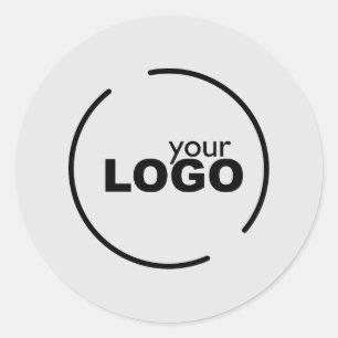 Professional Modern Business Logo Gray Classic Round Sticker