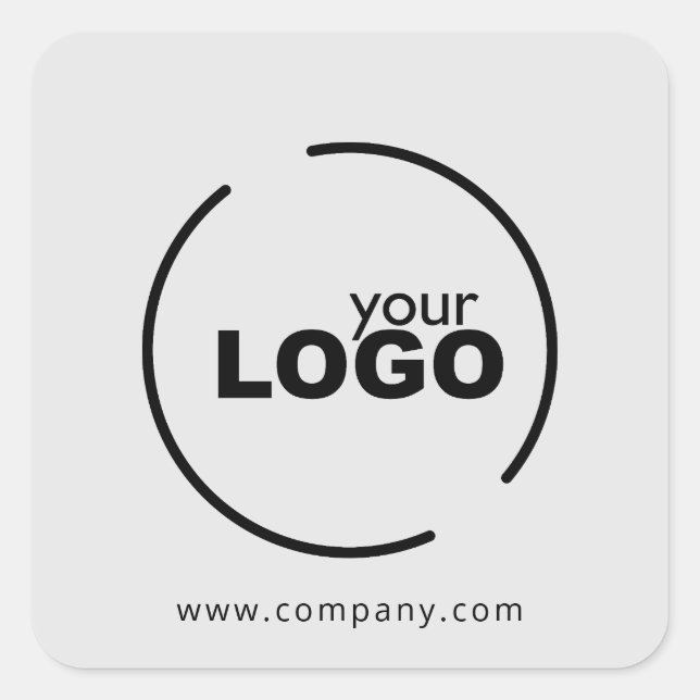Professional Modern Business Logo Grey Square Sticker (Front)