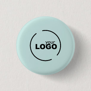 Professional Modern Business Logo Light Turquoise 1 Inch Round Button