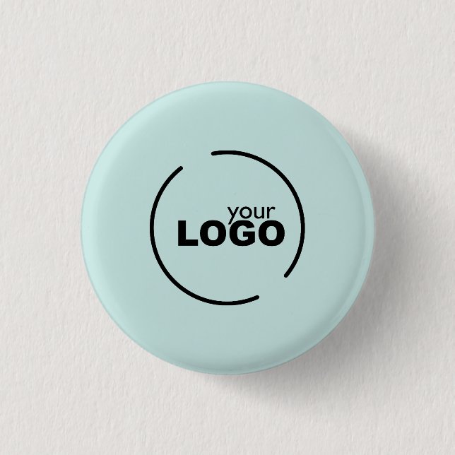 Professional Modern Business Logo Light Turquoise 1 Inch Round Button (Front)