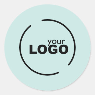 Professional Modern Business Logo Light Turquoise Classic Round Sticker