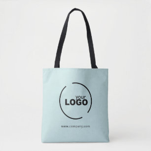 Professional Modern Business Logo Light Turquoise Tote Bag