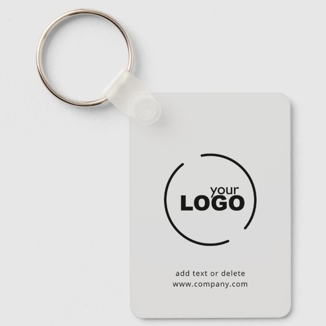 Professional Modern Business Logo QR Code Gray Keychain (Front)
