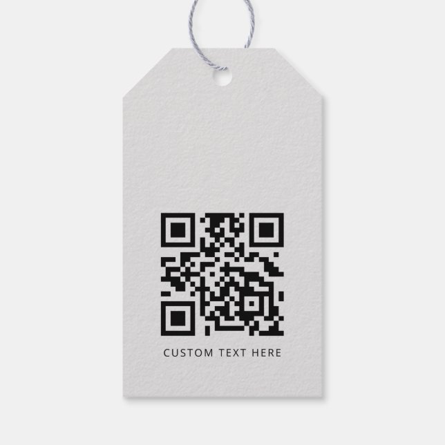 Professional Modern Business Logo QR Code Grey Tag (Back)