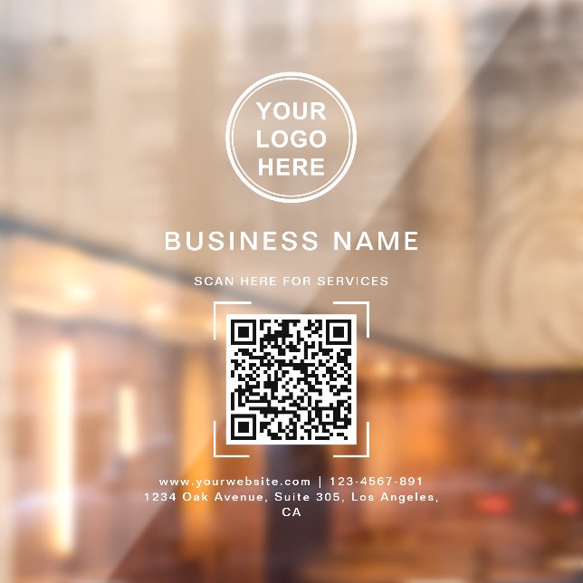 Professional Modern Business Name QR Code Logo  Window Cling (Sheet 2)