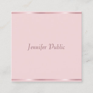 Professional Modern Calligraphed Script Rose Gold Square Business Card