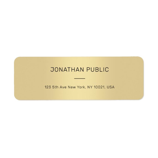 Professional Modern Clean Chic Gold Adresse de ret (Devant)
