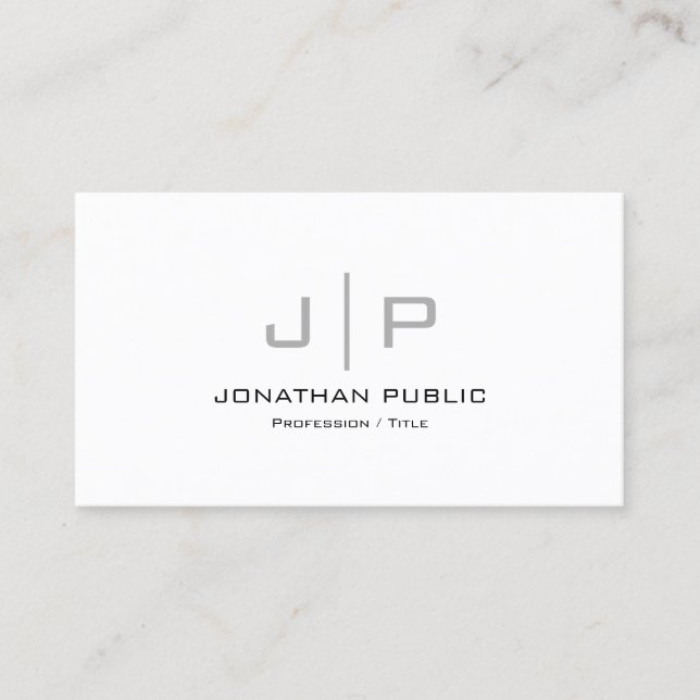 Professional Modern Clean Template Monogram Business Card (Front)