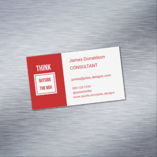 Professional modern consultant red Magnetic business card