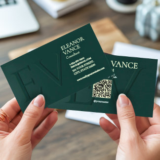 Professional Modern Contemporary Minimalist Green Business Card