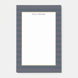 Professional Modern Dark Blue and Plum Striped Post-it Notes