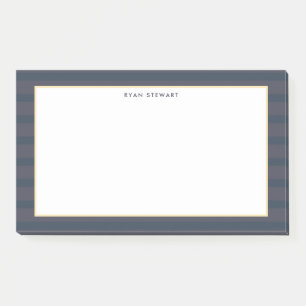 Professional Modern Dark Blue and Plum Striped Post-it Notes