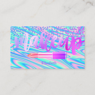 Professional Modern Diamonds Lipstick Holographic Business Card