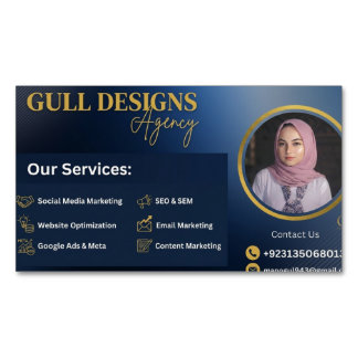 Professional Modern Digital Marketing Agency Magnetic Business Card