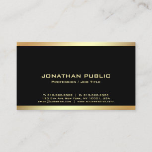 Professional Modern Elegant Black And Gold Simple Business Card