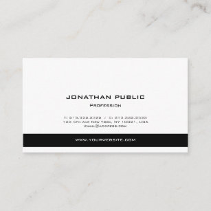 Professional Modern Elegant Black and White Clean Business Card