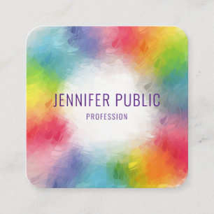 Professional Modern Elegant Colourful Template Square Business Card
