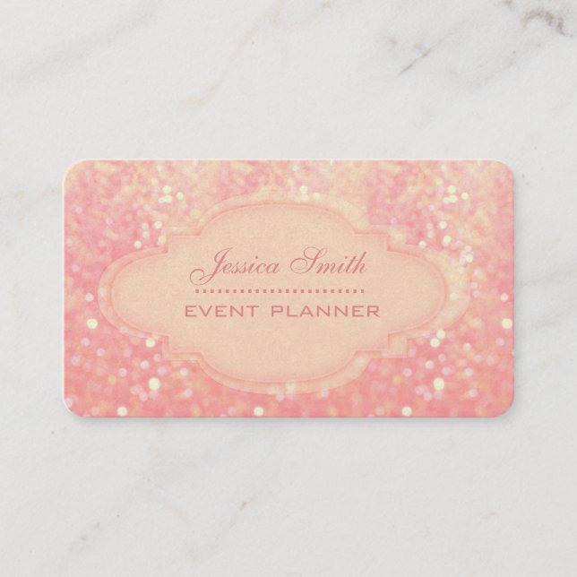 Professional modern elegant glitter bokeh business card (Front)