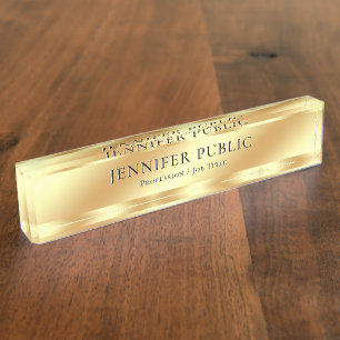 Professional Modern Elegant Gold Template Nameplate