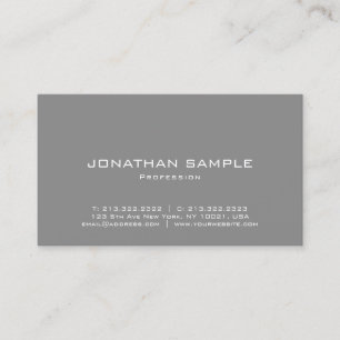 Professional Modern Elegant Gray Minimalist Plain Business Card