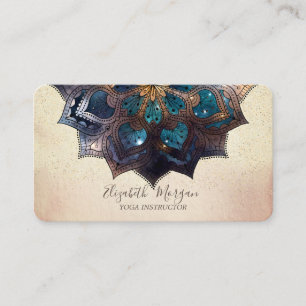 Professional Modern Elegant Mandala,Confetti Yoga Business Card