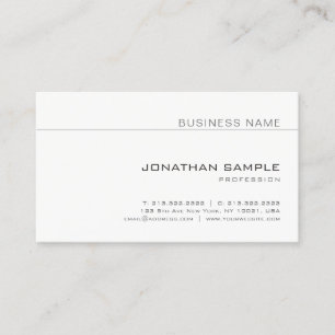 Professional Modern Elegant Minimalist Plain Business Card