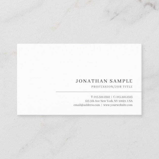 Professional Modern Elegant Minimalist Simple Business Card (Front)