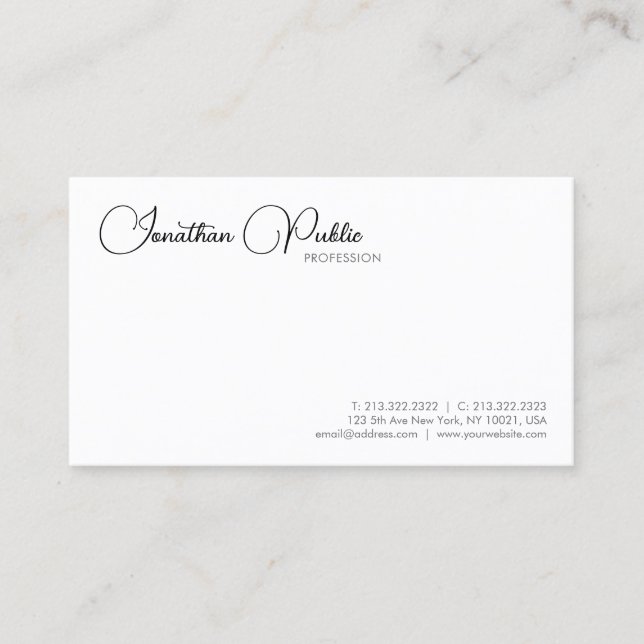 Professional Modern Elegant Minimalist Template Business Card (Front)