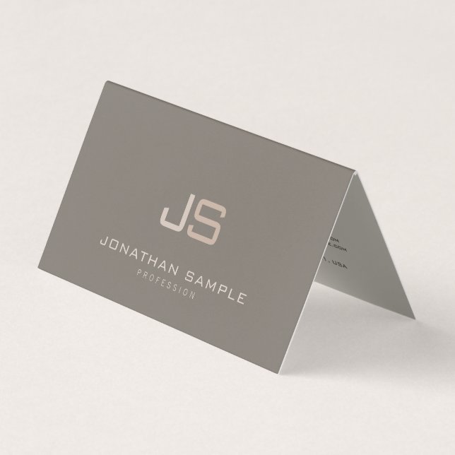 Professional Modern Elegant Monogram Template Business Card (Front)