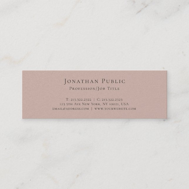 Professional Modern Elegant Pearl Finish Luxury Mini Business Card (Front)