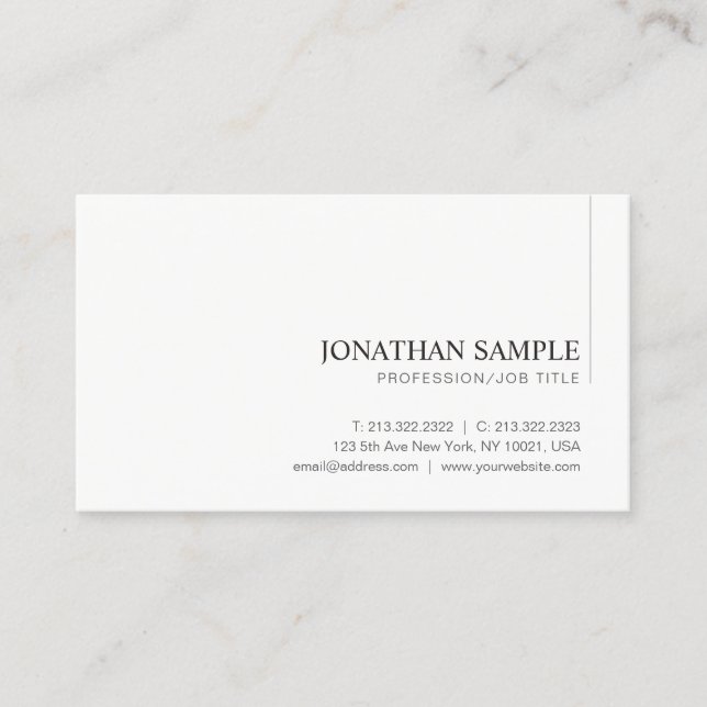 Professional Modern Elegant Plain Minimalist Business Card (Front)
