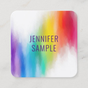 Professional Modern Elegant Rainbow Colours Trendy Square Business Card