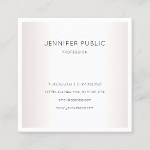 Professional Modern Elegant Sleek Faux Silver Square Business Card