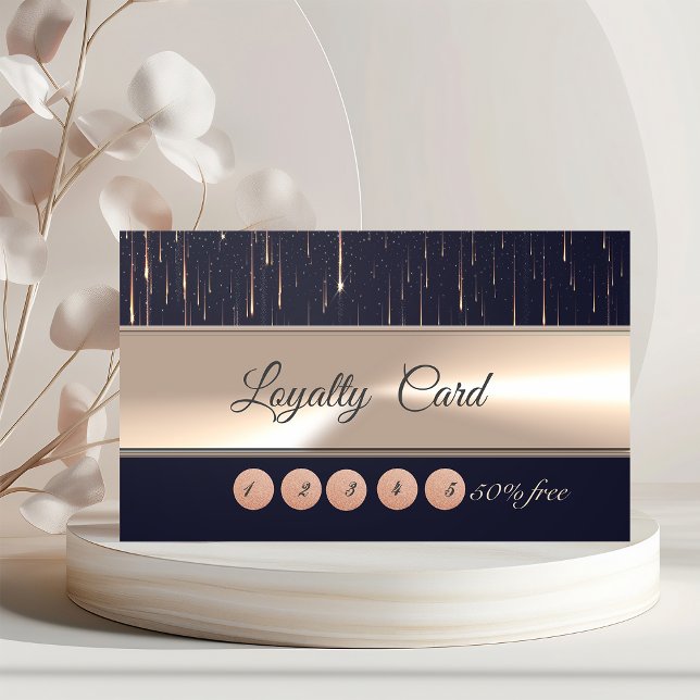 Professional Modern Elegant Stripe, Drips Loyalty Card (Creator Uploaded)