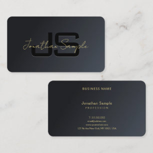 Professional Modern Elegant Template Black Gold Business Card