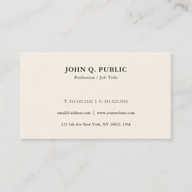 Professional Modern Elegant Template Simple Business Card (Front)