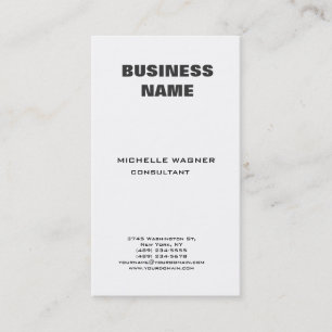 Professional Modern Elegant White Minimalist Business Card