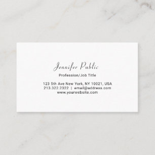 Professional Modern Elegant White Simple Plain Appointment Card