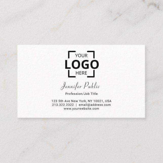Professional Modern Elegant White Simple Plain Appointment Card (Front)