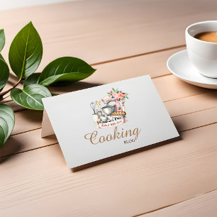 Professional,Modern,Floral Bakery Mixer,Cooking Business Card