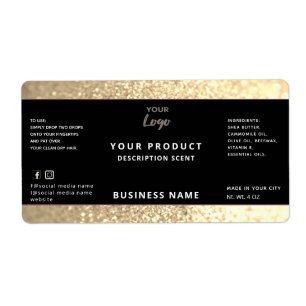 Professional modern glitter sparkle product label