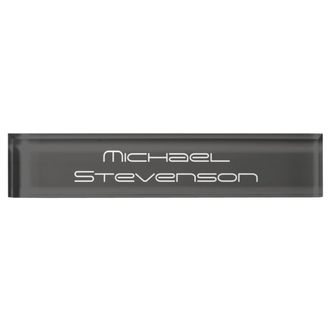 Professional Modern Grey Business Desk Nameplate (Front)