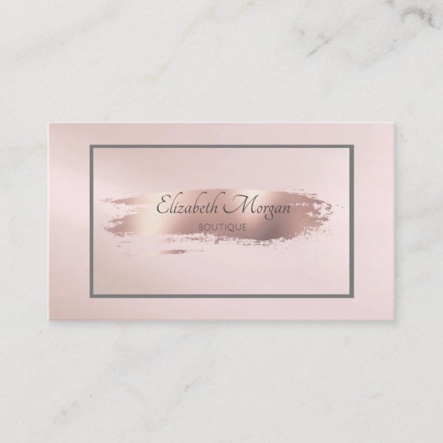 Professional Modern  Grey Frame,Brush Stroke Business Card (Front)