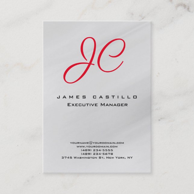 Professional Modern Handwrite Monogram Minimalist Business Card (Front)