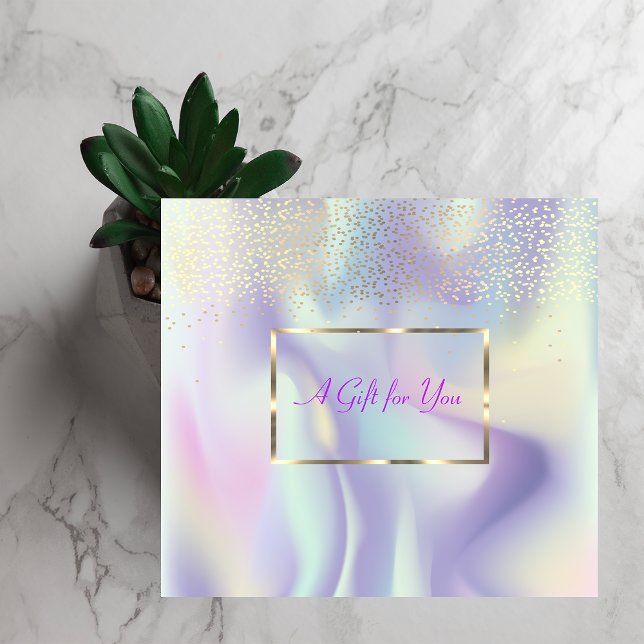 Professional Modern Holographic,Frame,Confetti Discount Card (Creator Uploaded)