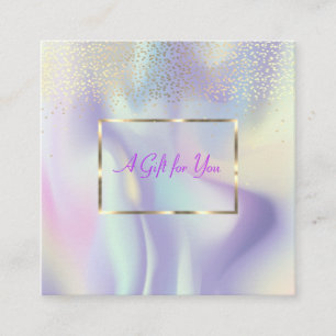 Professional Modern Holographic,Frame,Confetti Discount Card