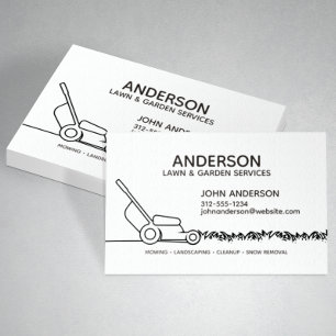 Professional Modern Landscaping & Lawn Care Business Card
