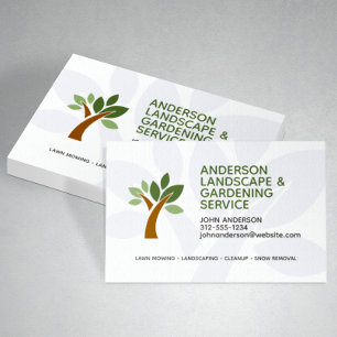 Professional Modern Landscaping & Lawn Care Business Card