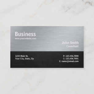 Professional Modern Metal Computer Repair Silver Business Card