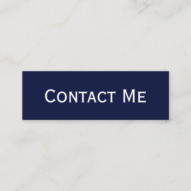 Professional Modern Mini Dark Blue Contact Card (Front)